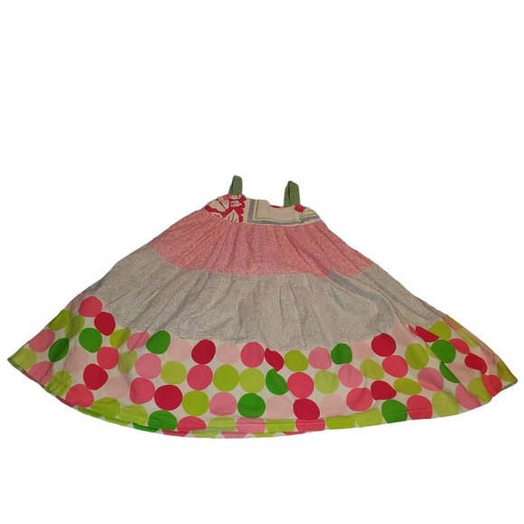 Thrifty Trixie Brand Boho Babydoll Tank Dress Handmade recycled fabrics Sz 6X - Picture 2 of 7